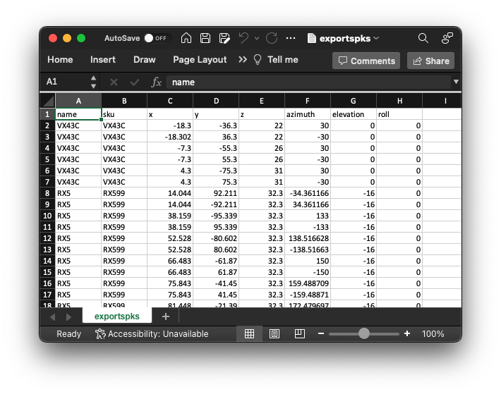 export csv